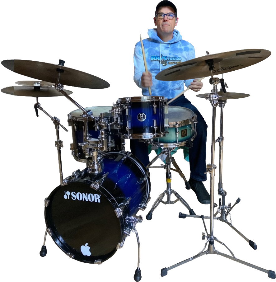 Bryan Kilfoil at the floating drum kit
